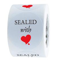 Adesivos Remarkable Sealed with Love, papel kraft, coração de 3,8 cm