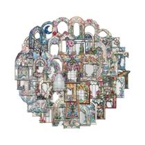 Adesivos Retro De Espelho Floral Graffiti 50PCS Impermeáveis Para Copos De Água, Vasos, Guitarra,