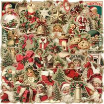 Adesivos Retrô De Natal Do Papai Noel 50PCS, Desenhos Animados Fofos Para Laptop, Telefone,
