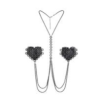 Adesivos Reutilizáveis De Silicone Decorativos Com Strass Para Seios Femininos, Colar Choker E Adesivos Reutilizáveis De Silicone Decorativos Com Strass Para Seios Femininos, Colar Choker E