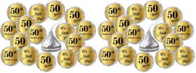 Adesivos RokAPary 50º Aniversário Folha Dourada 216 unidades Adesivos RokAPary 50º Aniversário Folha Dourada 216 unidades