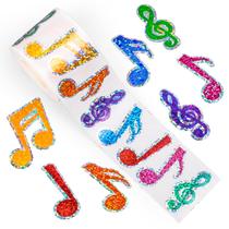 Adesivos Roll Whaline Colorful Musical Notes 500 unidades de PET Adesivos Roll Whaline Colorful Musical Notes 500 unidades de PET