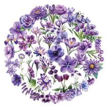 Adesivos Romantic Purple Flower PET 50 unidades à prova d'água