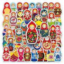 Adesivos Russian Matryoshka Doll 50 unidades Tema de arte folclórica