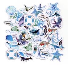 Adesivos Scrapbook Decorativos Planner 46 Peças Ocean World Adesivos Scrapbook Decorativos Planner 46 Peças Ocean World