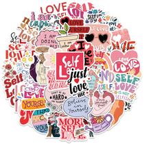 Adesivos Self-Love, decalques de vinil Motivational, 50 unidades