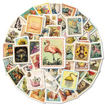 Adesivos, selo postal vintage, 50 unidades de arte renascentista retrô