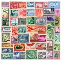 Adesivos, selo postal vintage, 50 unidades, retrô, floral e cult