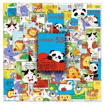 Adesivos, selo postal vintage, 50 unidades, retrô, renascença