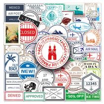 Adesivos, selo postal vintage, 57 unidades, impermeáveis para decoração