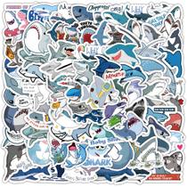 Adesivos Shark Cartoon Ocean Animal Decalque de vinil x100