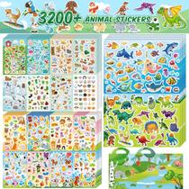 Adesivos Sinceroduct - Kit com 3200+ Peças de Desenhos Animados e Animais + Livro