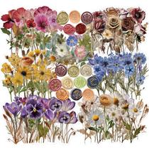 Adesivos Slapaflife 450 Unidades Tema Flores para Scrapbook Adesivos Slapaflife 450 Unidades Tema Flores para Scrapbook