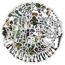 Adesivos Stickmans Specials Forces, vinil impermeável, 60 unidades