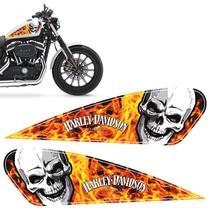 Adesivos Tanque Moto Harley Davidson Motor Co Caveira Chamas Adesivos Tanque Moto Harley Davidson Motor Co Caveira Chamas
