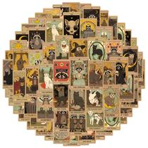 Adesivos Tarot Doodle, adesivos de vinil impermeáveis, 60 unidades