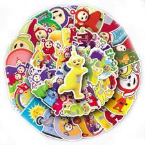 Adesivos Teletubbies, vinil impermeável, anime, 50 unidades/lote