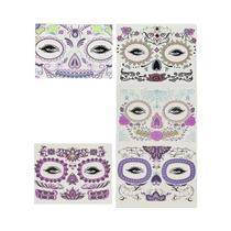 Adesivos Temporários De Tatuagem À Prova d'Água Para Halloween, Tatuagem Facial Para Festivais,