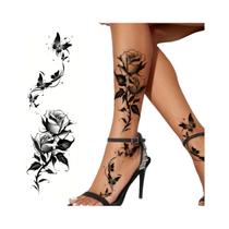 Adesivos Temporários De Tatuagem De Borboleta Preta Para Mulheres, Tatuagem Falsa À Prova d'Água E