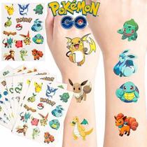 Adesivos Temporários De Tatuagem Do Pikachu Pokemon Para Crianças, 3PCS, Brinquedo Engraçado Para