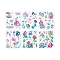 Adesivos Temporários De Tatuagem Para Crianças Com Glitter De Unicórnio, Sereia E Cavalo Arco-Íris,