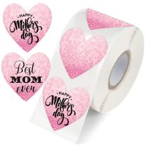 Adesivos Térmicos SMARSTICKER - 500 Unidades de 2 Polegadas - Coração Rosa