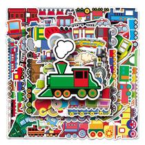 Adesivos Train, 50 unidades para crianças, locomotiva colorida de desenho animado Adesivos Train, 50 unidades para crianças, locomotiva colorida de desenho animado