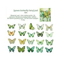 Adesivos Transparentes De Borboleta 40pcs PET DIY Scrapbooking Decoração Colagem Junk Journal