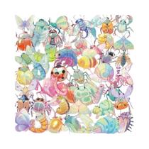 Adesivos Transparentes De Insetos Em Estilo Cartoon À Prova d'Água Para Bagagem, Laptop, Capa De