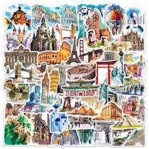 Adesivos Travel World Landmark Building Anime 50 unidades Adesivos Travel World Landmark Building Anime 50 unidades