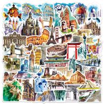 Adesivos Travel Worlds Landmarks Buildings 50 unidades/lote