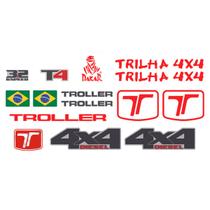Adesivos Troller T4 2015/2019 4x4 Trilha Emblemas Vermelho