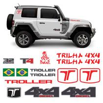 Adesivos Troller T4 4x4 3.2 Trilha Dakar Vermelho 2015/2021