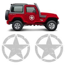 Adesivos Troller T4 Estrela Militar Corroído Emblema Prata