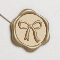 Adesivos UNIQOOO Bow Wax Seal, 50 unidades, ouro metálico, 30 mm
