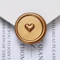 Adesivos UNIQOOO Wax Seal 3D Heart Gold 50 unidades