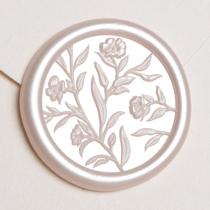 Adesivos UNIQOOO Wax Seal, 50 unidades de champanhe floral 3D, 3 cm