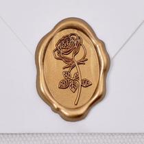 Adesivos UNIQOOO Wax Seal, ovais, 50 unidades de ouro antigo