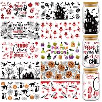 Adesivos UV DTF Cup Wrap Rngmsi Halloween 16 onças - 10 folhas