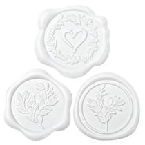 Adesivos Uwilowe, 60 peças de selos de cera branca, selos autoadesivos, adesivos de selo, perfeitos para convites de casamento, tabela de assentos, embrulho de presente de Natal, 3 designs em 1 pacote