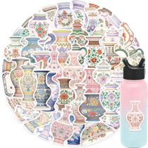 Adesivos, vaso de porcelana, vinil impermeável, 52 unidades/lote