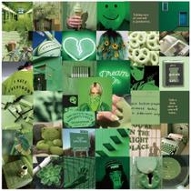 Adesivos verdes, estéticos, estilo INS, decalques de vinil, 50 unidades Adesivos verdes, estéticos, estilo INS, decalques de vinil, 50 unidades