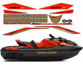 Adesivos Vermelho/Dourado Compatível Seadoo RXT-X 300 2020 Adesivos Vermelho/Dourado Compatível Seadoo RXT-X 300 2020