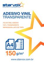 Adesivos Vinil Transparentes Starvox Para Jato De Tinta A4 50 Folhas