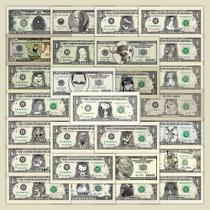 Adesivos vintage com nota de dólar, 28 peças, desenhos animados, PVC impermeável Adesivos vintage com nota de dólar, 28 peças, desenhos animados, PVC impermeável