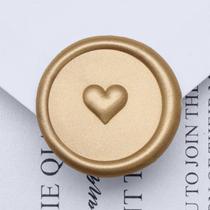 Adesivos Wax Seal UNIQOOO 3D Heart Wedding 50 unidades em ouro claro