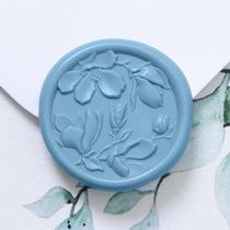 Adesivos Wax Seal UNIQOOO 3D Magnolia Wedding 50 unidades azuis Adesivos Wax Seal UNIQOOO 3D Magnolia Wedding 50 unidades azuis
