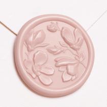 Adesivos Wax Seal UNIQOOO 3D Magnolia Wedding 50 unidades de rosa blush Adesivos Wax Seal UNIQOOO 3D Magnolia Wedding 50 unidades de rosa blush