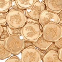 Adesivos Wax Seal Yoption Eucalyptus, pacote com 100 unidades em ouro claro