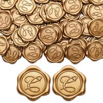Adesivos Wax Seal Yoption Initial Alphabet C, pacote com 100 unidades douradas Adesivos Wax Seal Yoption Initial Alphabet C, pacote com 100 unidades douradas